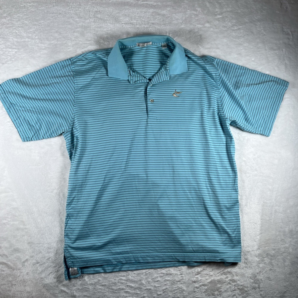 Peter Millar Men's Stripe Golf Polo Size Large